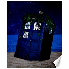 Stuck Tardis Beach Doctor Who Police Box Sci-fi Canvas 16  X 20  by Cendanart