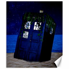 Stuck Tardis Beach Doctor Who Police Box Sci-fi Canvas 20  X 24  by Cendanart