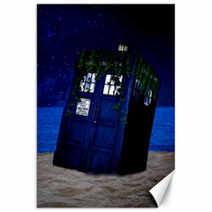 Stuck Tardis Beach Doctor Who Police Box Sci-fi Canvas 20  X 30  by Cendanart