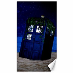 Stuck Tardis Beach Doctor Who Police Box Sci-fi Canvas 40  X 72  by Cendanart