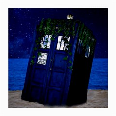 Stuck Tardis Beach Doctor Who Police Box Sci-fi Medium Glasses Cloth by Cendanart