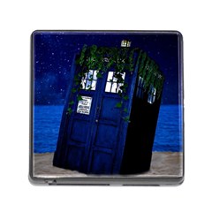 Stuck Tardis Beach Doctor Who Police Box Sci-fi Memory Card Reader (square 5 Slot) by Cendanart