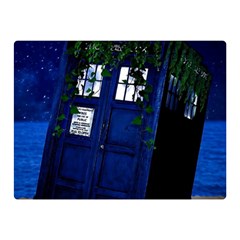 Stuck Tardis Beach Doctor Who Police Box Sci-fi Two Sides Premium Plush Fleece Blanket (mini) by Cendanart