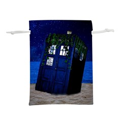 Stuck Tardis Beach Doctor Who Police Box Sci-fi Lightweight Drawstring Pouch (l) by Cendanart