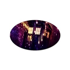 Tardis Regeneration Art Doctor Who Paint Purple Sci Fi Space Star Time Machine Sticker (oval) by Cendanart