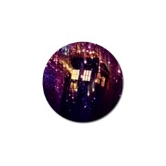 Tardis Regeneration Art Doctor Who Paint Purple Sci Fi Space Star Time Machine Golf Ball Marker by Cendanart