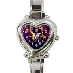 Tardis Regeneration Art Doctor Who Paint Purple Sci Fi Space Star Time Machine Heart Italian Charm Watch by Cendanart