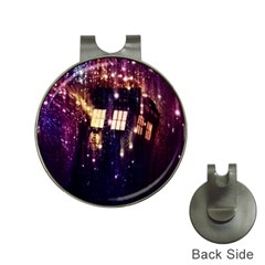 Tardis Regeneration Art Doctor Who Paint Purple Sci Fi Space Star Time Machine Hat Clips With Golf Markers by Cendanart