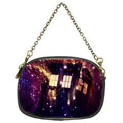 Tardis Regeneration Art Doctor Who Paint Purple Sci Fi Space Star Time Machine Chain Purse (one Side) by Cendanart