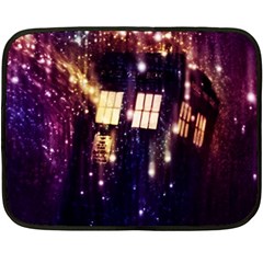 Tardis Regeneration Art Doctor Who Paint Purple Sci Fi Space Star Time Machine Fleece Blanket (mini) by Cendanart