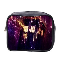 Tardis Regeneration Art Doctor Who Paint Purple Sci Fi Space Star Time Machine Mini Toiletries Bag (two Sides) by Cendanart