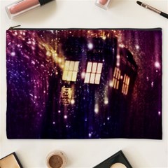 Tardis Regeneration Art Doctor Who Paint Purple Sci Fi Space Star Time Machine Cosmetic Bag (xxxl) by Cendanart