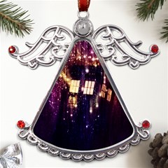 Tardis Regeneration Art Doctor Who Paint Purple Sci Fi Space Star Time Machine Metal Angel With Crystal Ornament by Cendanart