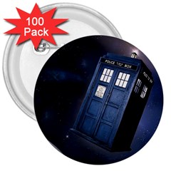 Tardis Doctor Who Planet 3  Buttons (100 Pack)  by Cendanart