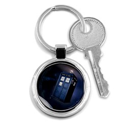 Tardis Doctor Who Planet Key Chain (round) by Cendanart