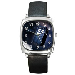 Tardis Doctor Who Planet Square Metal Watch by Cendanart