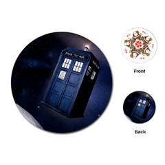 Tardis Doctor Who Planet Playing Cards Single Design (round) by Cendanart