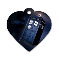 Tardis Doctor Who Planet Dog Tag Heart (two Sides) by Cendanart