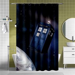 Tardis Doctor Who Planet Shower Curtain 48  X 72  (small)  by Cendanart