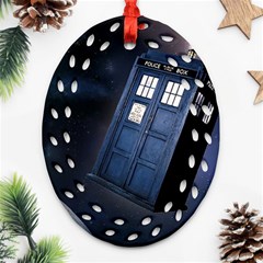 Tardis Doctor Who Planet Ornament (oval Filigree) by Cendanart