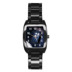 Tardis Doctor Who Planet Stainless Steel Barrel Watch by Cendanart