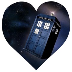 Tardis Doctor Who Planet Wooden Puzzle Heart by Cendanart