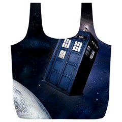 Tardis Doctor Who Planet Full Print Recycle Bag (xxl) by Cendanart