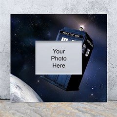 Tardis Doctor Who Planet White Wall Photo Frame 5  X 7  by Cendanart