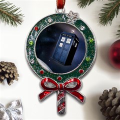 Tardis Doctor Who Planet Metal X mas Lollipop With Crystal Ornament by Cendanart