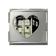 Doctor Who Tardis Mega Link Heart Italian Charm (18mm) by Cendanart