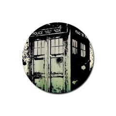 Doctor Who Tardis Rubber Round Coaster (4 Pack) by Cendanart