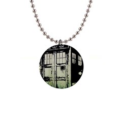 Doctor Who Tardis 1  Button Necklace by Cendanart