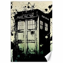 Doctor Who Tardis Canvas 12  X 18  by Cendanart