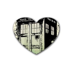 Doctor Who Tardis Rubber Coaster (heart) by Cendanart