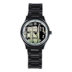 Doctor Who Tardis Stainless Steel Round Watch by Cendanart