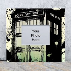 Doctor Who Tardis White Wall Photo Frame 5  X 7  by Cendanart