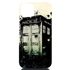 Doctor Who Tardis Iphone 14 Plus Black Uv Print Case by Cendanart