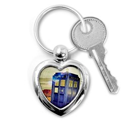 Tardis Wilderness Doctor Who Key Chain (heart) by Cendanart