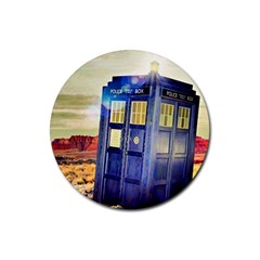 Tardis Wilderness Doctor Who Rubber Round Coaster (4 Pack) by Cendanart