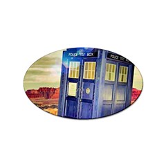 Tardis Wilderness Doctor Who Sticker (oval) by Cendanart