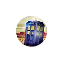 Tardis Wilderness Doctor Who Golf Ball Marker by Cendanart