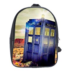 Tardis Wilderness Doctor Who School Bag (xl) by Cendanart