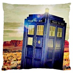 Tardis Wilderness Doctor Who Standard Premium Plush Fleece Cushion Case (one Side) by Cendanart