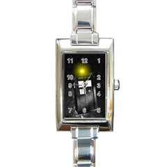 Doctor Who Space Tardis Rectangle Italian Charm Watch by Cendanart