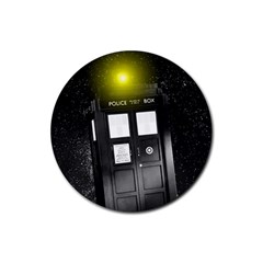 Doctor Who Space Tardis Rubber Round Coaster (4 Pack) by Cendanart