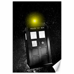 Doctor Who Space Tardis Canvas 12  X 18  by Cendanart