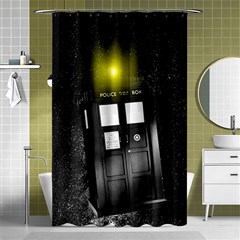 Doctor Who Space Tardis Shower Curtain 48  X 72  (small)  by Cendanart