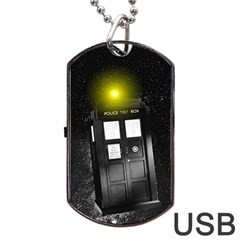 Doctor Who Space Tardis Dog Tag Usb Flash (one Side) by Cendanart