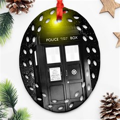 Doctor Who Space Tardis Ornament (oval Filigree) by Cendanart