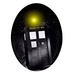 Doctor Who Space Tardis Oval Glass Fridge Magnet (4 pack) Front